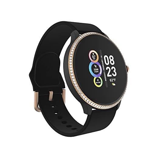 Itech Fusion 2 R Health and Fitness Smart Watch with 24/7 Heart Rate, Pedometer, Body Temperature Monitor, 14+ Days Battery, Rosegold/Black Mesh (500200R-40-C02)
