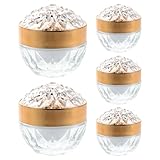 TOYANDONA Tarros de Crema Rellenables de Vidrio 30g con Tapa Dorada y Dispensador Manual Envases Vacíos para Loción y Bálsamo Botellas Pequeñas para Viaje y Cosméticos Set de 5 Piezas