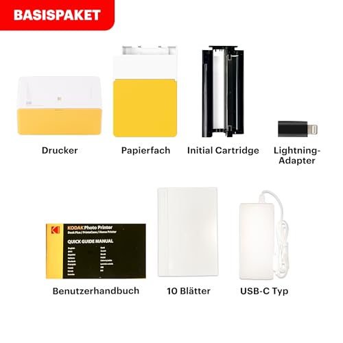 KODAK Dock Plus Portable Instant Photo Printer, Compatible with iOS, Android and Bluetooth DevicesFull Color Real Photo (4 x6), 4Pass & Lamination Process, Premium Quality - Convenient and Practical