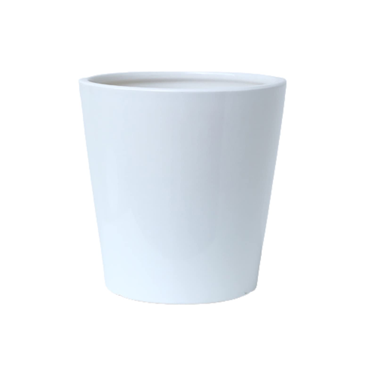 Vasi da Giardino Vasi da Fiori Rotondi con Foro di drenaggio e Vassoio in plastica, vasi da Giardinaggio Moderni per vasi da Fiori per Interni ed Esterni, Bianco