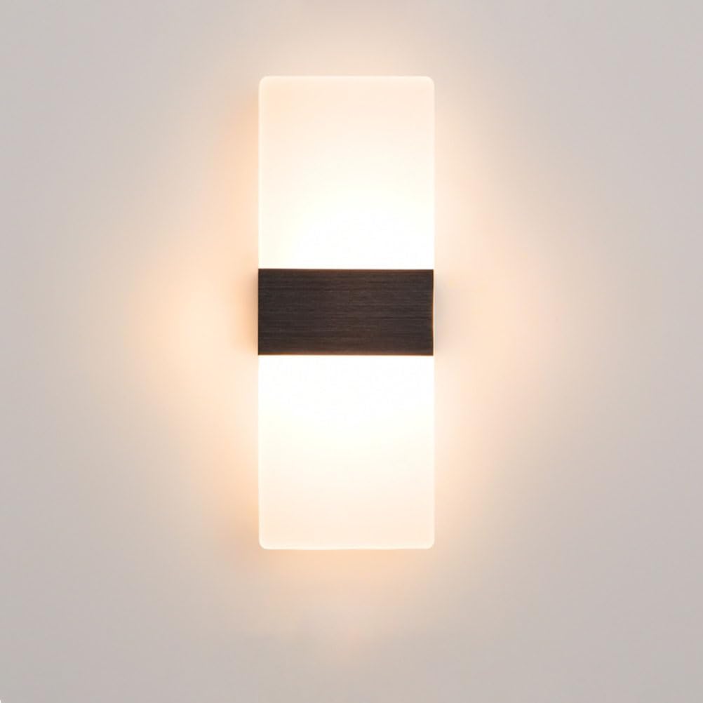 Aplique de pared interior negro con luz blanca de 3000K e iluminación arriba y abajo