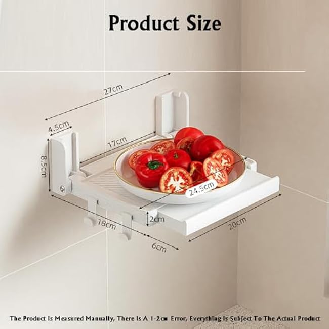 Multi-Tier Food Storage Rack,Wall Mounted Food Sorting Tray,Side Dish Stacking Storage,Scalable for Snack Fruit and Vegea(27cm)