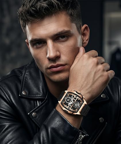 Image of V2A Impact-KUBIX 5410 Analog-Digital Watch for Men | Trendy Tonneau Shape | Bold Fashion Performance Watch with 3 Time Zones, Countdown, 50M Water Resistance, Alarm & Stopwatch