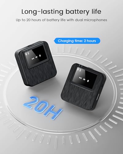 3-in-1 professional mini microphone for iphone android camera- 328ft range 20h battery wireless microphones noise canceling for recording live streaming youtube tiktok