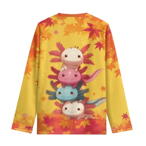 Image of WELLFLYHOM Long Sleeve T-Shirt for Boys Girls 3-16 Years Old Tee Tops Crewneck Pullover Shirts Fall Outfits