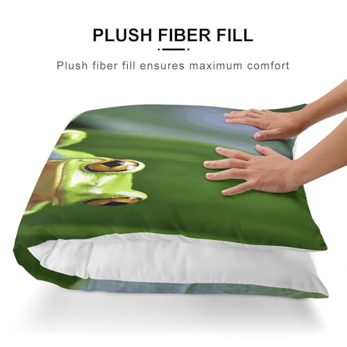 Housse de coussin de corps imprimé grenouille d'arbre fermeture éclair - 4