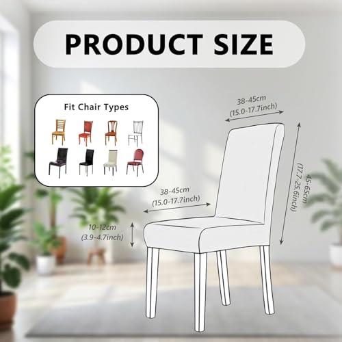 AMFUN Stretch Stuhlhussen für Esszimmerstühle, 6er Set, Stretch Hohe Zurück Stuhlhussen Slipcover, Abnehmbarer Waschbarer Stühle Schutz Dekoration für Restaurant Bankett Hochzeit Party