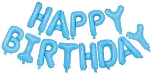 ToyNext Happy Birthday Letters Foil Balloons (Pack of 13 Letters) (Baby Blue)