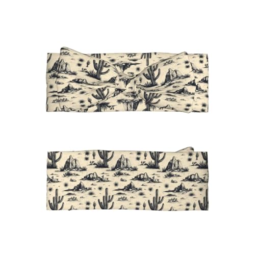Western Cactus Style Print Baby Girl Bows Headbands Baby Girls Newborn Headbands Infant Toddlers 0-6 Months2