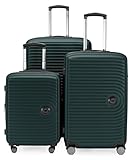 HAUPTSTADTKOFFER Mitte - juego de 3 maletas - maleta de mano 55 cm, maleta mediana 68 cm + maleta de viaje grande 77 cm, carcasa rígida ABS, TSA, bosque verde