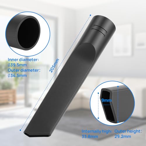 Tbest Universal Vacuum Crevice Tool, 35mm Flat Cleaner Nozzle for Car Detailing & Hard to Reach Areas, Durable Flexible Vacuum Attachment for Sofa, Keyboard, Vents, Under Furniture - Thumbnail 2