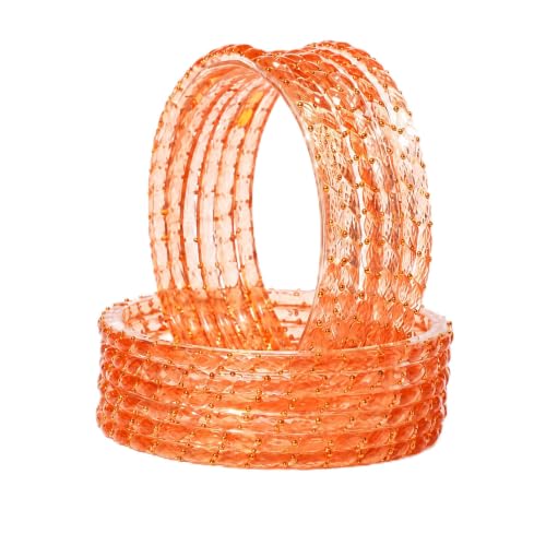 Image of Raindrop Crystal Glass Bangles, Pack of 12