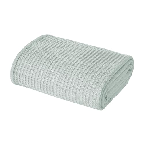 Image of Modern Threads 100% Cotton Waffle Thermal Blanket, Pale Blue, Full /Queen