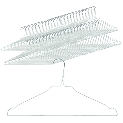 Quality-Collection Grucce appendiabiti in filo metallico con barra per pantaloni e tacche rock, colore bianco (100)