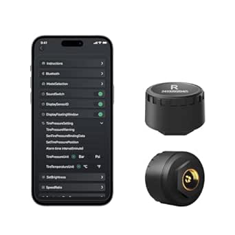WISTEK Bluetooth Tire Pressure Monitoring System for Motorcycles with 2 External Sensors