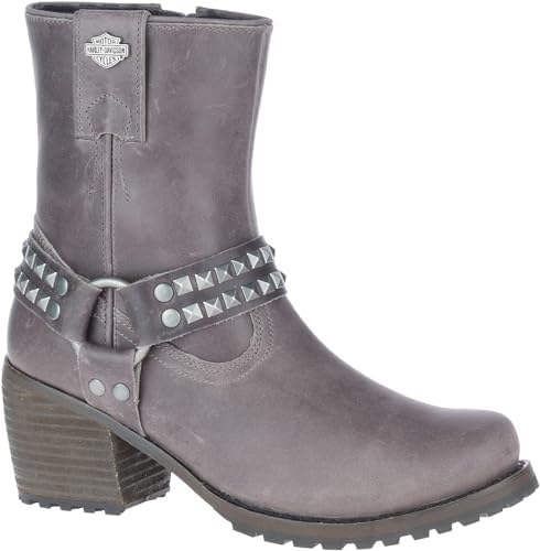 HARLEY-DAVIDSON FOOTWEAR Women's Tamori Harness Boot, Grey, 7 | Image 5