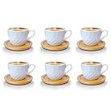 espressotassen tokyo design 12-teiliges Kaffeeservice (6x Tasse & 6x Untertasse) 100ml, vielseitig einsetzbar, Kaffeetassen, Cappuccinotassen, Espressotasse, Milchkaffee Teetassen oder für andere Heißgetränke