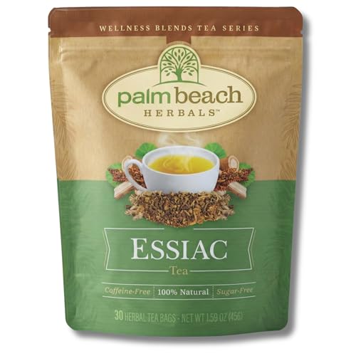 Palm Beach Medicinal Herbs Essiac Tea - Genuine Essiac Herbal Blend for Immune, Detox and Wellness Support - Caffeine Free - Sugar Free - 30 Tea Bags