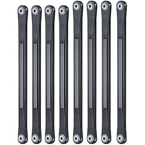 JGGZONE 8pcs Aluminum Alloy Chassis Linkage Rod Set Upper & Lower Suspension Links for 1/8 LOSI LMT RC Crawler Car Pull Rod Link Linkage Tie Rod Kit Upgrade Parts Accessories Cover