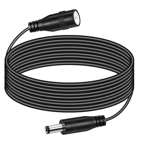 16FT/5M 12V DC Power Extension Cable – 2.1mm x 5.5mm Male to Female Cord, Compatible with Security Cameras, CCTV, Routers, LED Lights, Pure Copper Wire for Stable Power Transmission