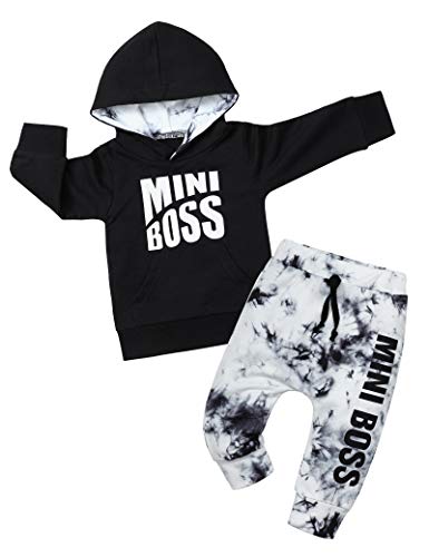 Von kilizo Toddler Baby Boy Clothes Fall Outfits Cute FashionsHoodie Sweatsuit Top+Tie-Dye Pants 2PCS Set