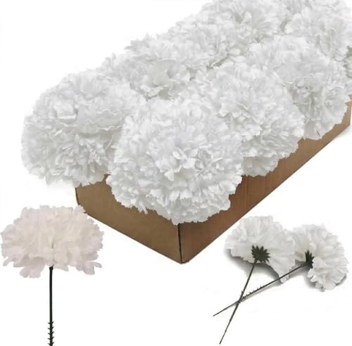 Larksilk Carnations Artificial Flowers - Fake Flowers for Easter Decorations, Spring Decor, Wedding Decor, Floral Backdrop - Fake Carnations, 5