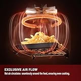 T-fal Infrared Air Fryer, 2x Faster Than Traditional Heating*, Large Air Fryer Toaster Oven Combo, 6 Qt Digital Touch Screen, 7-in-1 Cooking Functions, No-Shake Technology, 1550W, Black,