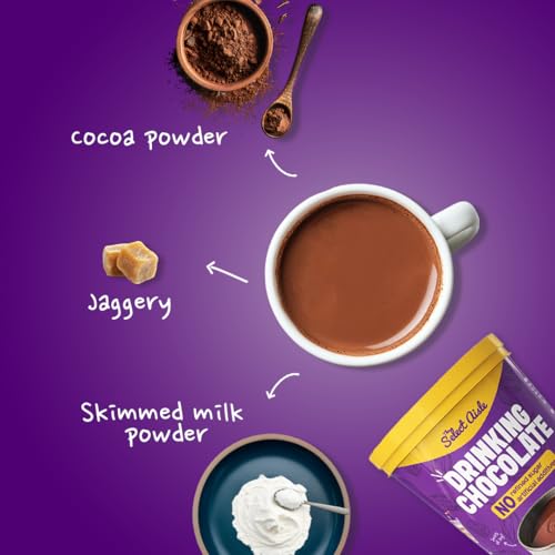 Image of The Select Aisle Drinking Chocolate (Hot Chocolate) Mix 200g | Cocoa Powder Blend for Hot & Cold Chocolate Drinks | Jaggery Sweetened | No Preservatives