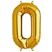 Produktbild ballonfritz® Ballon Zahl 0 in Gold - XXL 40"/102cm - Folienballon für Luft oder Helium als Geburtstag, Jubiläum, Hochzeit oder Abschluss Geschenk, Party Dekoration oder Überraschung