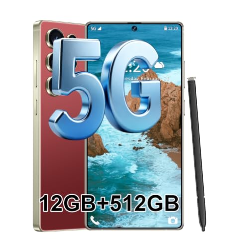 Image of S25 Ultra 5G Unlocked Smartphone,12GB+512GB Fully Cell Phone for Android 14, 6.99 inch Unlocked Cell Phone, 7000mAh, 68MP+108MP Dual Camera /Dual SIM /Fingerprint Lock /Face (Wine Red)