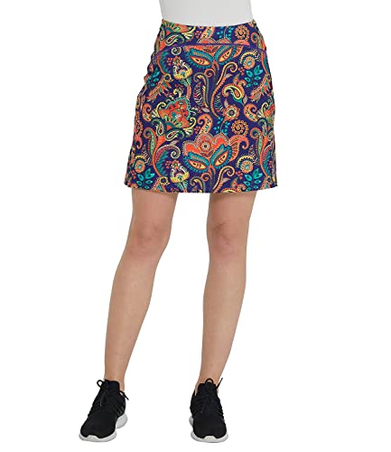 Westkun Women Golf Skirt with Pockets Shorts High Waisted Athletic Tennis Skorts Workout Sports Activewear Skirts Bright Paisley M