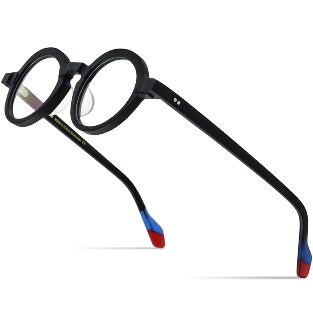 MUTYNE Occhiali da vista in acetato multicolore Montatura da uomo Occhiali da vista rotondi retrò opachi Occhiali da vista da donna