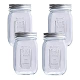 Hovico Mason Jars 17 oz With Regular Lids and Bands, Ideal for Jam,Dishwasher Safe Mason Jar for...