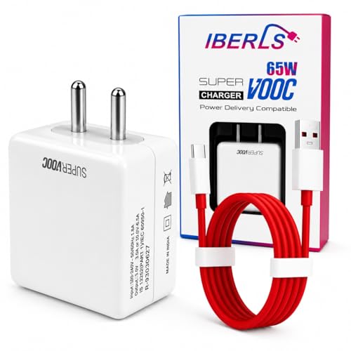 Image of 65W Supervooc Charging Charger with 1M Type-C Cable for OnePlus 15R /15 /13s /13 /12 /12R /11 /11R /Nord CE6 Lite /Ce6 /6 /5 /Ce5 /iQOO| Supports Dash /Wrap /Superdart /Vooc|65Watt Fast Charge Adapter-White