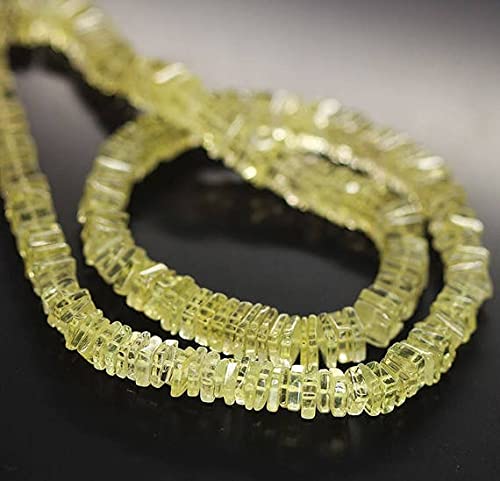Quartz citron perles cube 5mm heishi en fil de 40cm pour bijoux