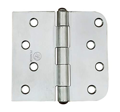 Stainless Steel Security Hinge - 4 X 4.25" With 5/8 Radius Square - Non Removable Riveted Pin - 3 Pack #TOP7