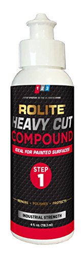 Rolite Heavy Cut Compound (4 fl. oz.) for Removing P1200 and Finer Scratches & Abrasion Marks for Automotive Clear-Coat Paints, Low Sling, No Mess