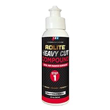 Rolite Heavy Cut Compound 4 fl. oz. for Removing P1200 and Finer Scratches & Abrasion Marks for Automotive Clear-Coat Paints, Low Sling, No Mess