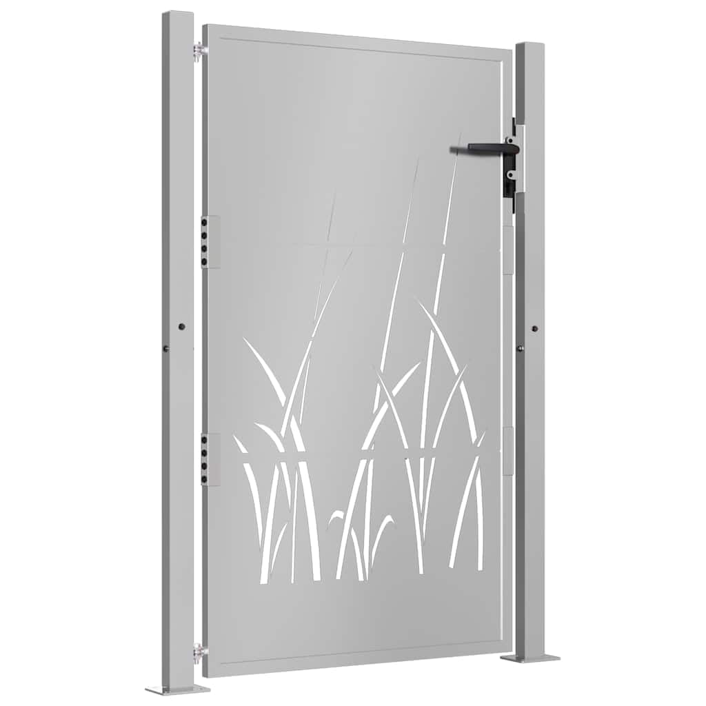 vidaXL Puerta de jardín Acero corten diseño Hierba 100x150 cm, Puerta de Valla, Puerta de Exterior, Puerta de Metal, Puerta de Seguridad