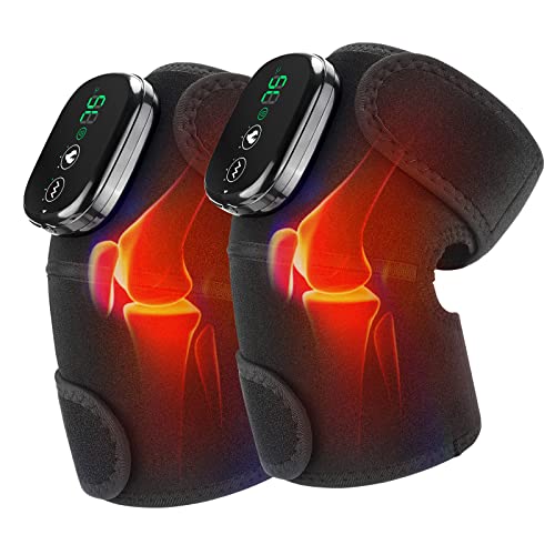 MOAJAZA 2PC Heated Vibration Massager, Heating Pads with Vibration Massage for Knee, Shoulder, Elbow - Gift for Special Occasions