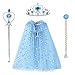 Landifor 4-teilige Prinzessin Kostüme Kinder Prinzessinsumhang elsa Schneeflocke Tüll Cape mit Krone Zauberstab Perücke Zopf für Mädchen Geschenk Karneval Partykostüm Prinzessin Zauberstab günstig Kaufen-Landifor 4-teilige Prinzessin Kostüme Kinder Prinzessinsumhang elsa Schneeflocke Tüll Cape mit Krone Zauberstab Perücke Zopf für Mädchen Geschenk Karneval Partykostüm