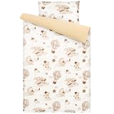 Yukkidds Musselin Kinderbettwäsche 100x135 – Bettbezug 100x135 & Kissenbezug 40x60 cm aus 100% Baumwolle – Atmungsaktives Bettwäsche Set für Baby Kinder (Brauner Ballon)