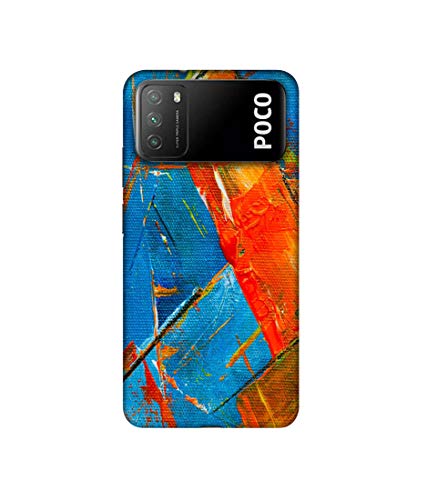 Image of Amazon Brand - Solimo Designer Sky Blue and Orange Canvas 3D Printed Hard Back Case Mobile Cover for Mi Poco M3