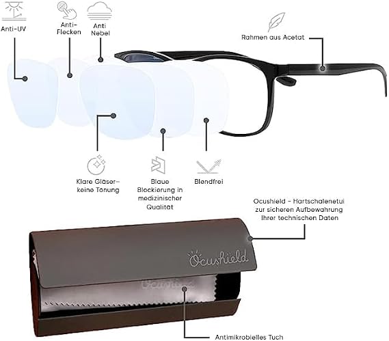 Ocushield Blue Light Blocking Glasses Prevent Eye Strain from Digital Devices | Developed by Optometrists | For Adults & Kids