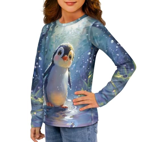 Image of Long Sleeve Shirts for Girls Casual Crewneck Tops Fall Winter Outfits for 3-16 Years Old