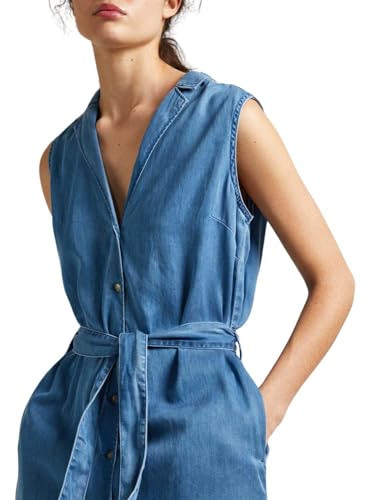 Pepe Jeans Para Mujer. PL953512 Vestido Maggie Azul (S), Casual, Sin Mangas / Tirantes, Lyocell - 4