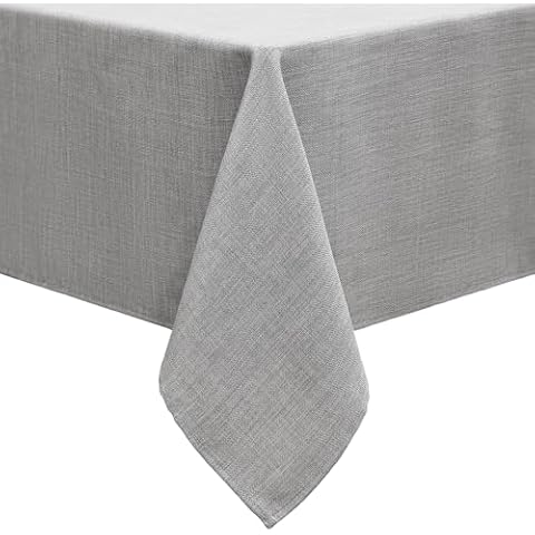 Smiry Grey Linen Tablecloth Wipe Clean 140x100 cm Cover