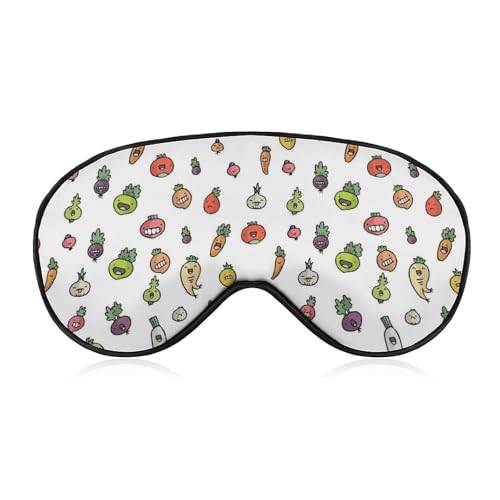 アイマスク かわいい野菜柄 睡眠アイマスク 目隠し 眼帯 スリープマスク アイピロー 睡眠用 安眠グッズ 遮光 軽量 四季 通気性 長さ調節可能 男女兼用 旅行用