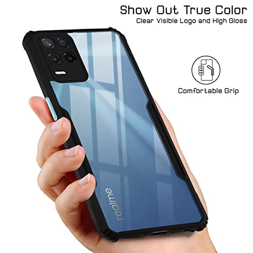 Image of Jkobi Back Cover Case for Realme 8 5G (Shockproof with Polycarbonate Clear Panel | Professional Black)