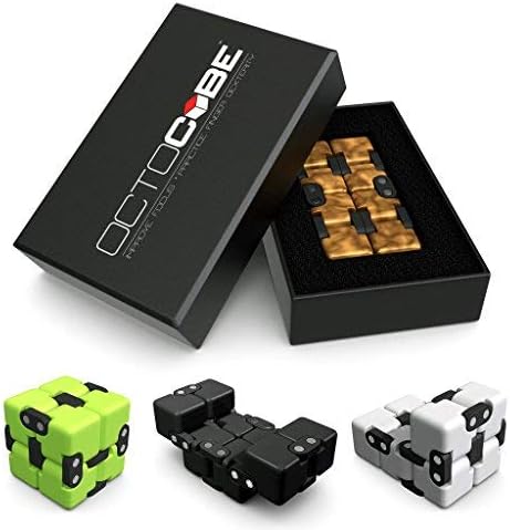 OCTOCUBE Infinity Cube Fidget Toy w/Gift Box - Luxury Infinite Cool Gadget for Kids, Adults - Prime Sensory Stress Relief, Pressure Reduction Unique distraction for Autism, Quit Smoking - Multicolour